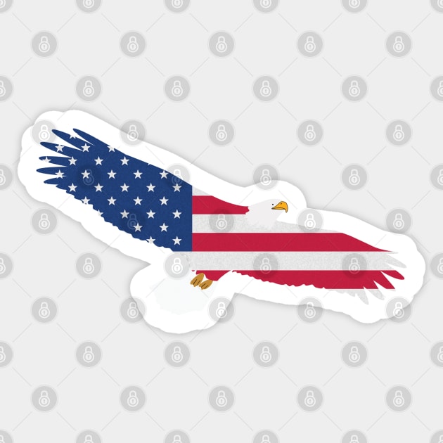 Flying American Bald Eagle Sticker by DoomDesigns